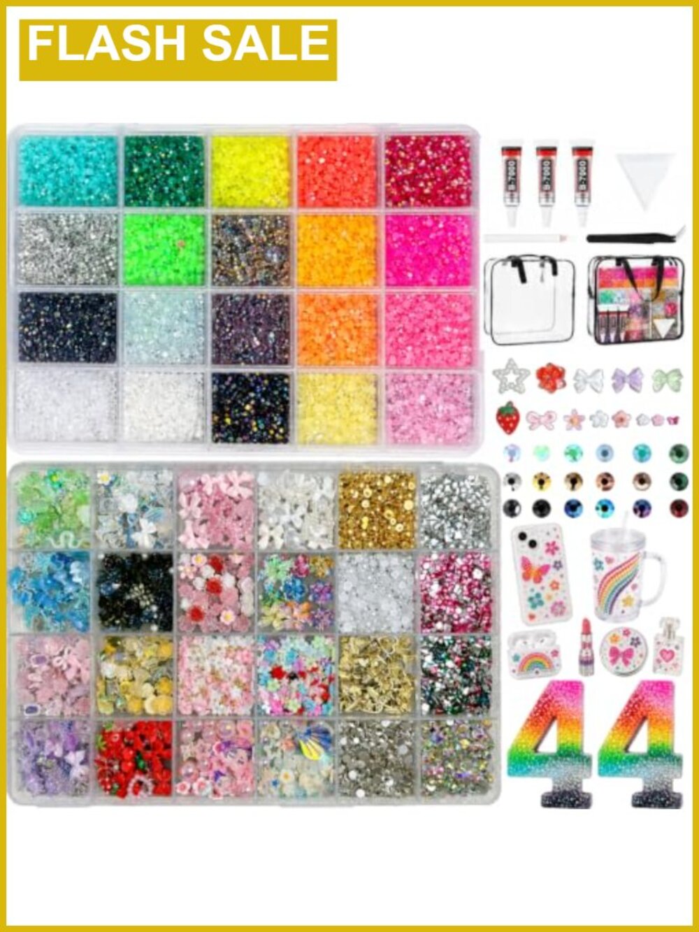 Jelly Rhinestones Bedazzling Kit 35200Pcs 44 Colors DIY Crafts